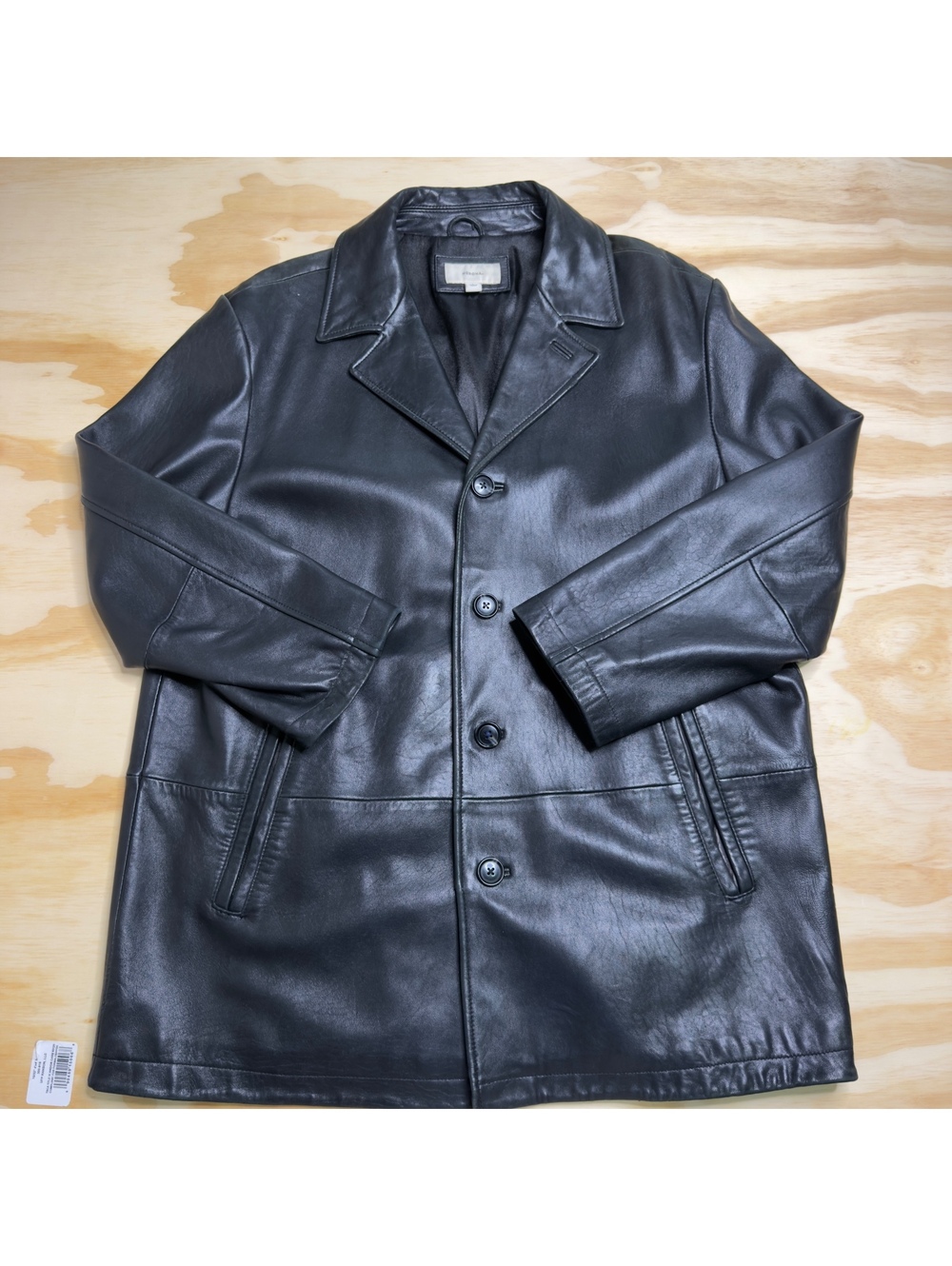 Vintage Merona Soft Black 100% Leather Mid Length Mens Jacket Size L